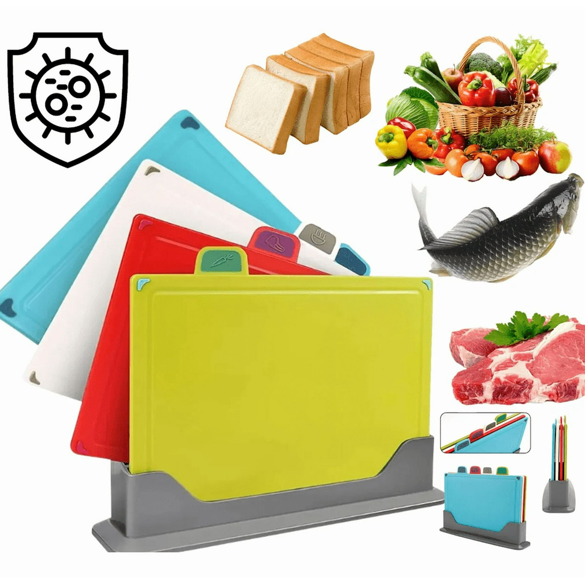 Genérico - Ablas Para Picar Con Base Y Colores Indicadores 4 Piezas