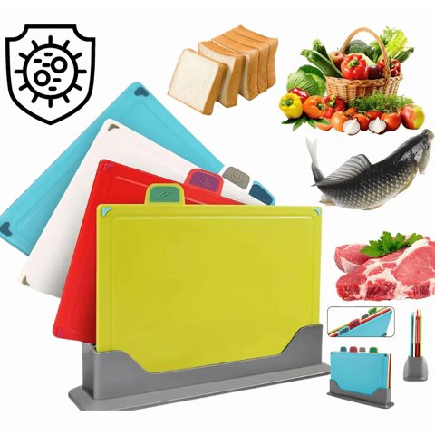 Genérico - Ablas Para Picar Con Base Y Colores Indicadores 4 Piezas