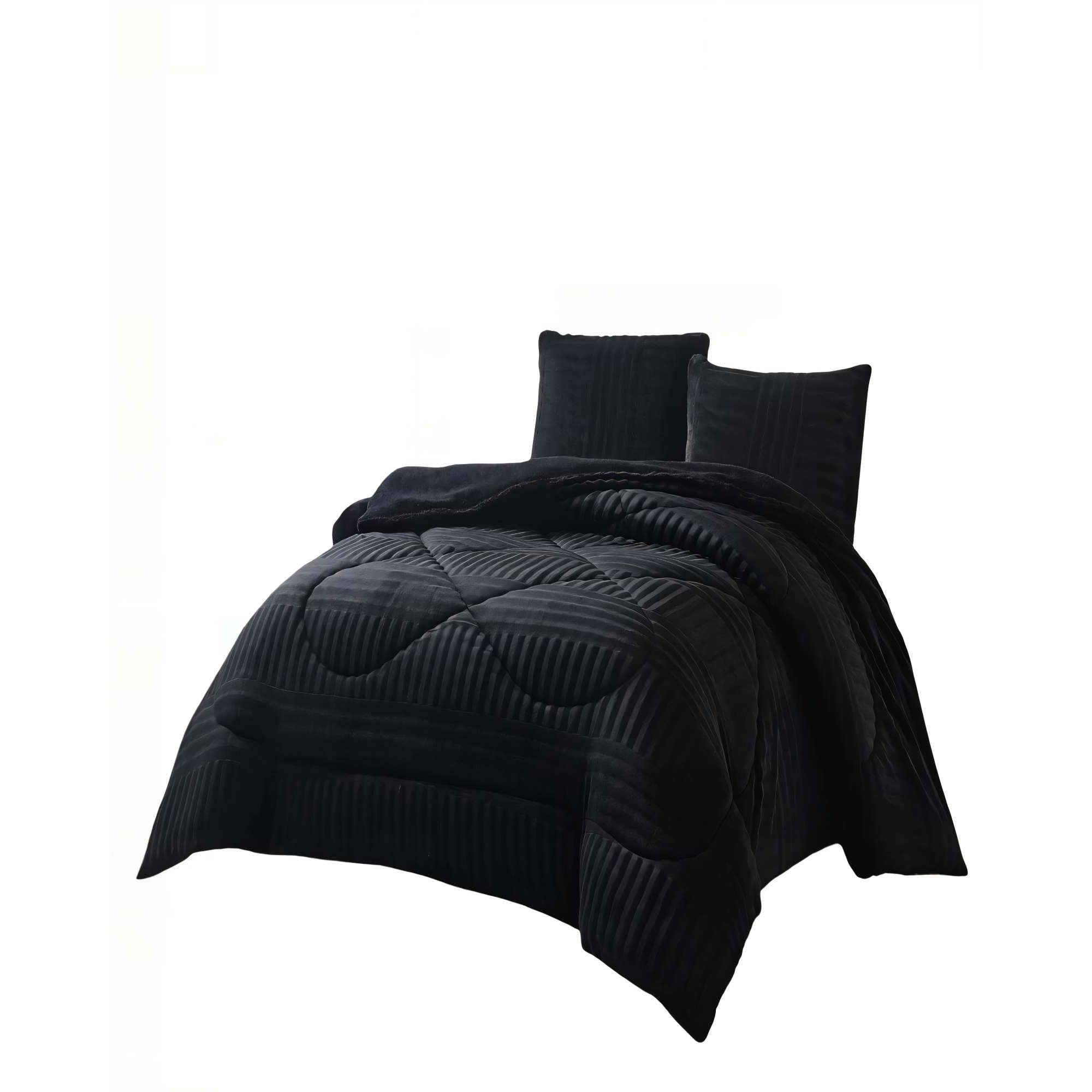 Genérico - Cobertor De Peludos Leche 2 Plazas Color Negro