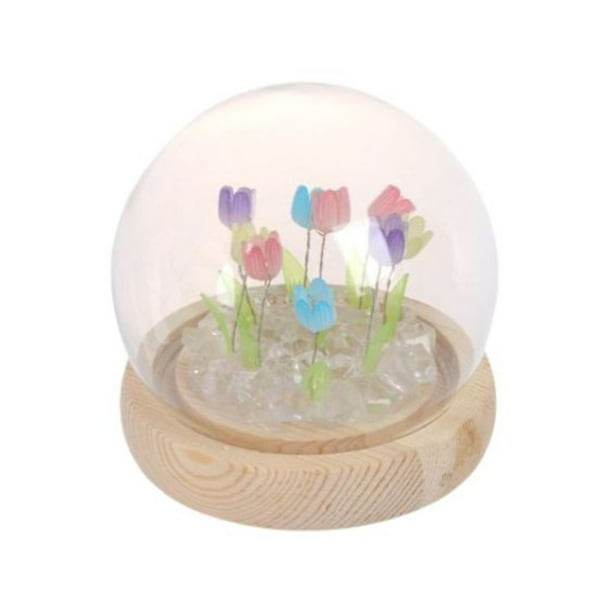 Lampara Tulipanes De Flores Eternas Adornos Luz De Noche Lider