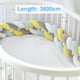 thumbnail image 4 of Almohada de cama trenzada de cuatro hebras con nudo largo tejido, bola kont, tira anticolisión para niños, 4 of 5