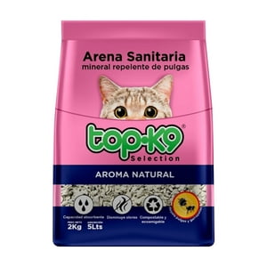 Arena Sanitaria Mineral Repelente Topk9 10 Kg.