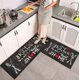 thumbnail image 2 of Juego de alfombras de cocina JWXCBIM Farmhouse, negro y blanco, 2 piezas absorbentes, 2 of 7