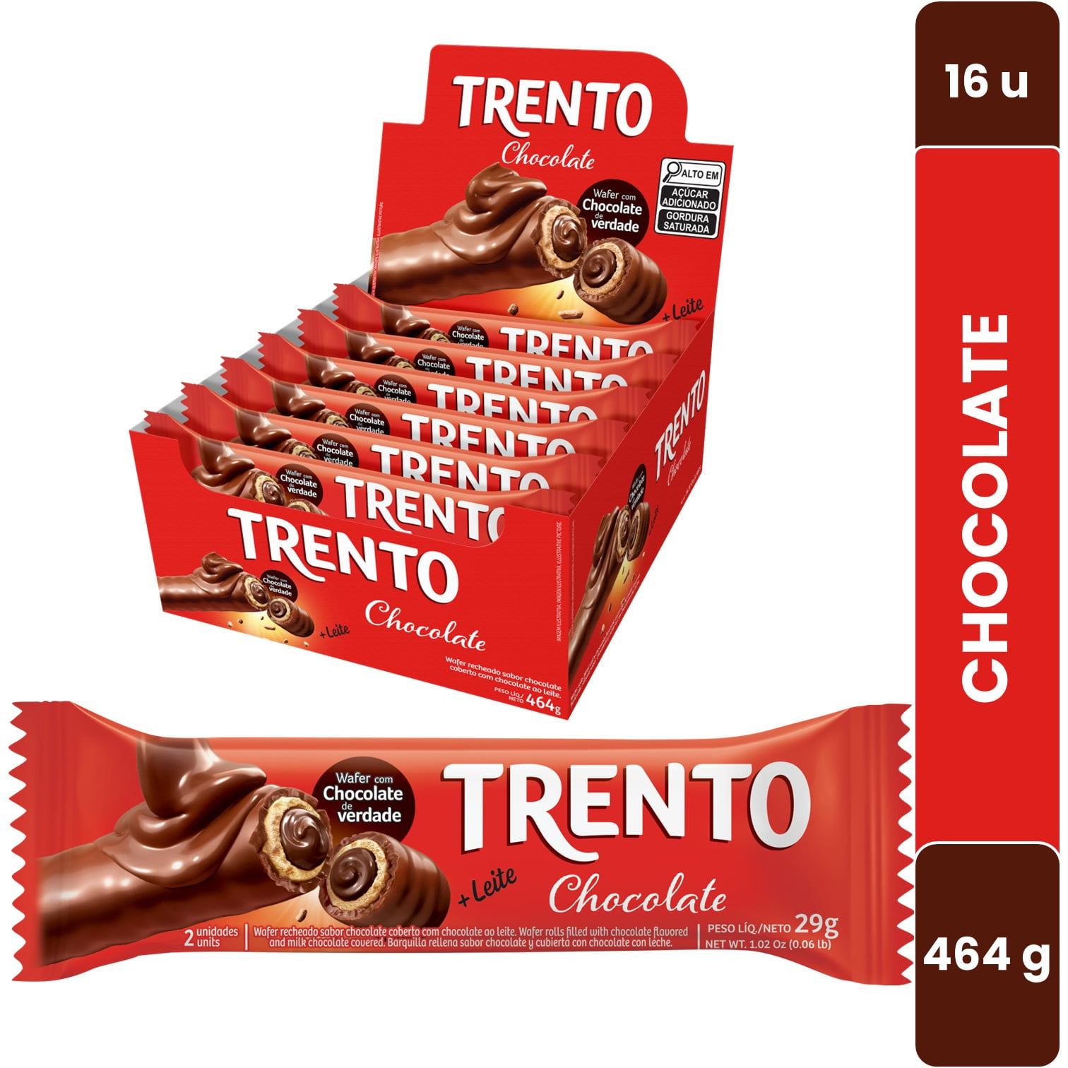 Trento Chocolate 16u X 29gr, Chocolate De Verdad