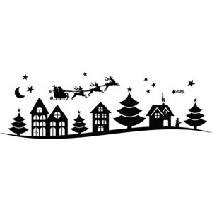 Rienda Libre Graphics - Decomural Santa Reindeer Christmas Village Ws-45407