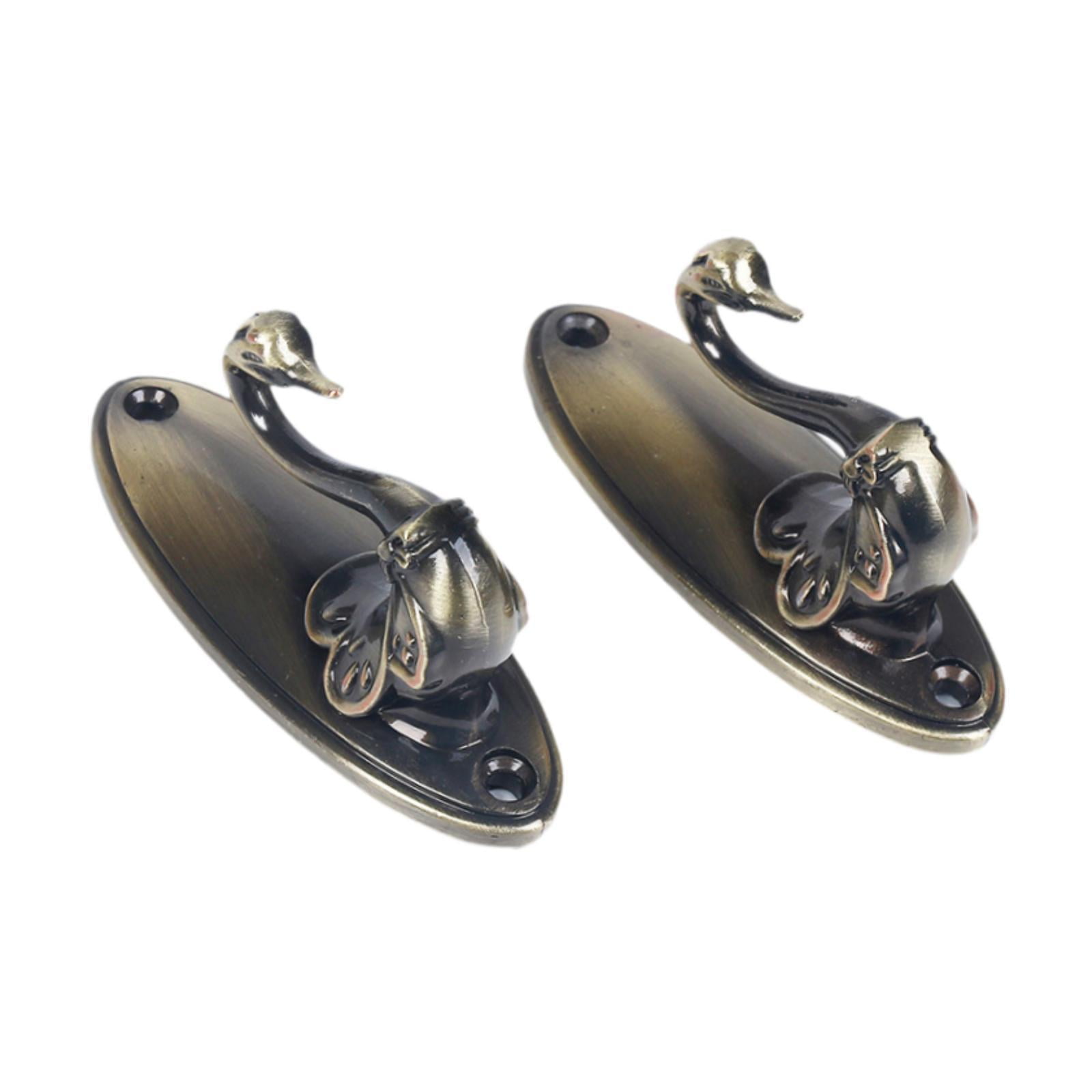 Bothyi - 2 Ganchos Para Cortinas Con Forma De Cisne, Perchero De Pared Para Decoración Del Hogar Y El Dormitorio, Color Verde Oliva