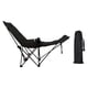 thumbnail image 5 of Silla de campamento reclinable con silla de salón de reposapiés removible con bolsa de transporte portátil para picnic viajes césped piscina de pesca Negro, 5 of 5