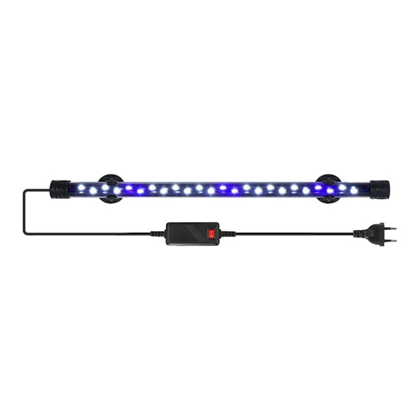 Lámpara de tirarere de barra de lámpara LED para acuario, luces azules y blancas, enchufe para piscina sumergible de la UE, lámpara impermeable para pecera 38cm