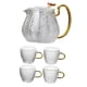 thumbnail image 4 of Tetera De Vidrio De Borosilicato Martillado, Juego De Tazas De Té, Tetera Doméstica, 1 Tetera + 4 Tazas De Té, 4 of 5
