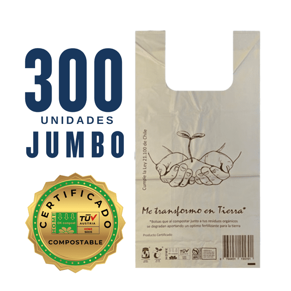 Bolsa Compostable y Biodegradable | 55x65 cm | 300 unidades
