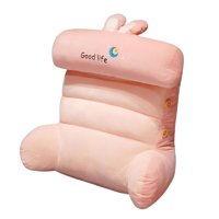 Magideal - Almohada De Respaldo De Felpa, Cojín De Soporte De Cintura, Almohada De Soporte De Cintura Transpirable, Cojín De Salón De Respaldo Para Adultos Para Rosa Claro