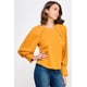 thumbnail image 2 of Saronite Top Casual Básico, de Manga Larga Raglán, con Cuello Redondo y Lazo en la Espalda, Color Mostaza (para Mujer), 2 of 5
