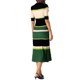 thumbnail image 3 of INSPIRE CHIC Vestidos de Punto a Rayas para Mujer de Manga Corta Midi Vestido Suéter de Canalé XL Verde, 3 of 6