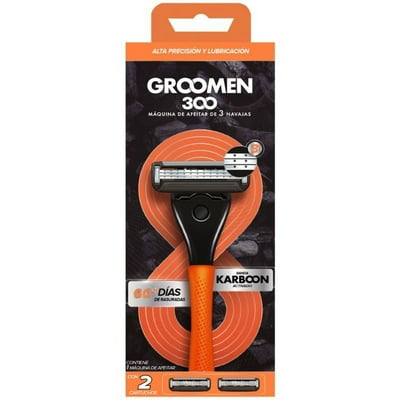 Máquina De Afeitar 300 1 Mes (2 Cartuchos De 3 Navajas + 1 Mango) 1 Un Groomen