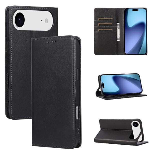 Funda Cartera para iPhone Air con Ranuras Tarjetas y Soporte - Protección Completa Negro
