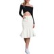 thumbnail image 2 of Falda de mezclilla con cola de pez CURVOSPORT para mujer, cintura alta, falda ajustada con volantes XL blanca, 2 of 6