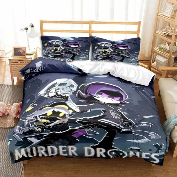 Murder Drones Bedding Set Duvet Cover Pillow Case Children's Bedroom Bed Three-piece Set Bed Set Gift Bed Sheets