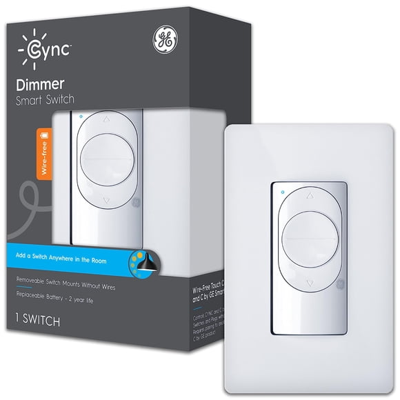 Interruptor regulador Cync sin cables Bluetooth+WiFi (1 unidad)