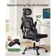 thumbnail image 5 of Silla de oficina ergonómica Marsail con respaldo alto y reposacabezas 2D, negra, 5 of 7