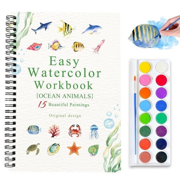 Cuaderno de acuarela Terself 16 colores – Animales del océano