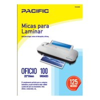 Pacific - 100 Laminas Micas Termolaminadora Oficio 125 Micrones - Ps