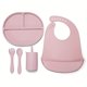 thumbnail image 1 of Toddler Cutlery Set, Silicone Infant Toddler Eating Set, Baby Silicone Cutlery, Toddler Eating Cutlery, Dividers Under Plate With Suction Cups To Prevent Falling, Dividers Bib Soft Spoon Fork Water Cu, 1 of 5