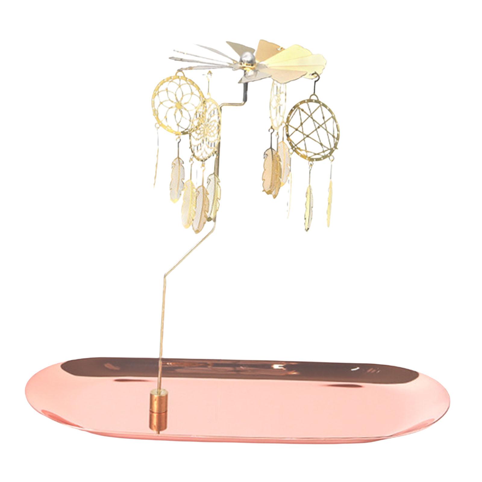 Bothyi - Portavelas Giratorio Giratorio Para Velas, Soporte Para Velas De Té De Metal, Regalo De Cumpleaños, Rosa