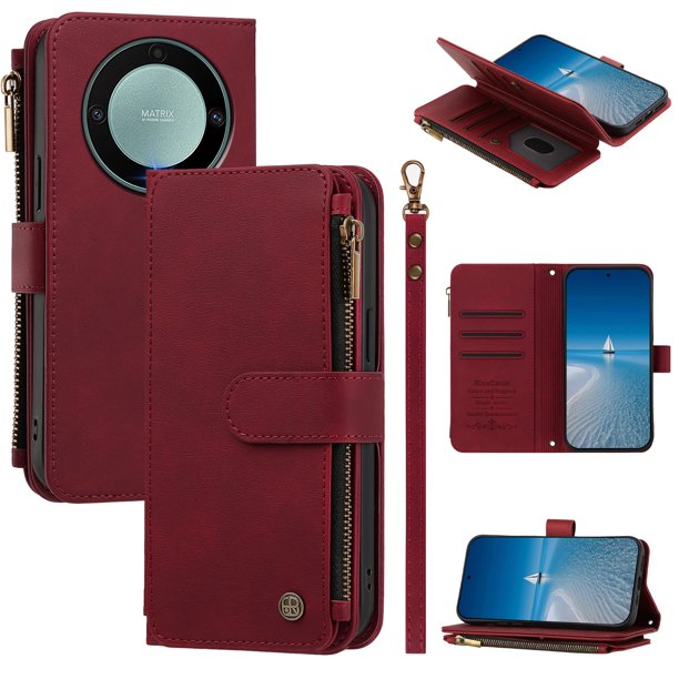 Funda Cartera Honor Magic5 Lite con Monedero, Rojo