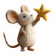 thumbnail image 1 of Figura En Miniatura De Ratón De Fieltro Hecho A Mano Con Estrella Para Regalo De Cumplea?os O Fiesta Navide?a, Estilo A, 1 of 5