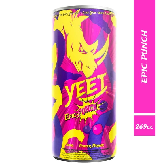 Bebida Vitamínica Yeet Power Drink Epic Punch Uni. 269ml Sabor Frutos Rojos