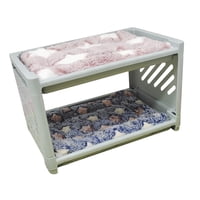 Ioensy - Casa De Cama Para Conejos, Cálida Para Invierno, Con Cojines, Refugio Para Conejos Chinchilla, Ratones, Azul