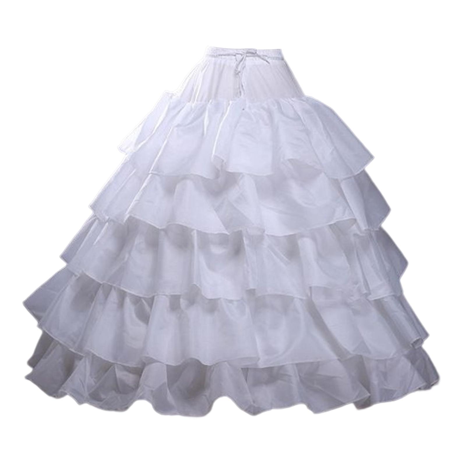 Bothyi - Enagua De Boda Con Cintura Elástica, Enaguas Para Fiesta, Color Blanco, 4 Aros