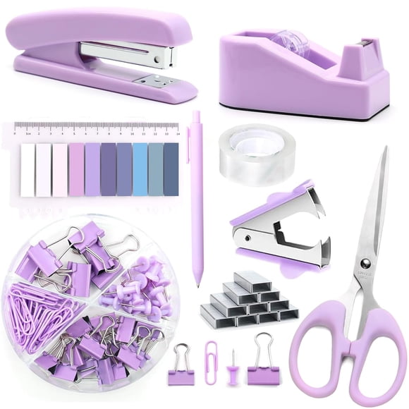 Set de oficina suniya de 9 piezas color púrpura