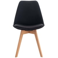 Habita2 Chile - Silla Para Comedor Tulip Tapiz Lino Base Madera - Negro