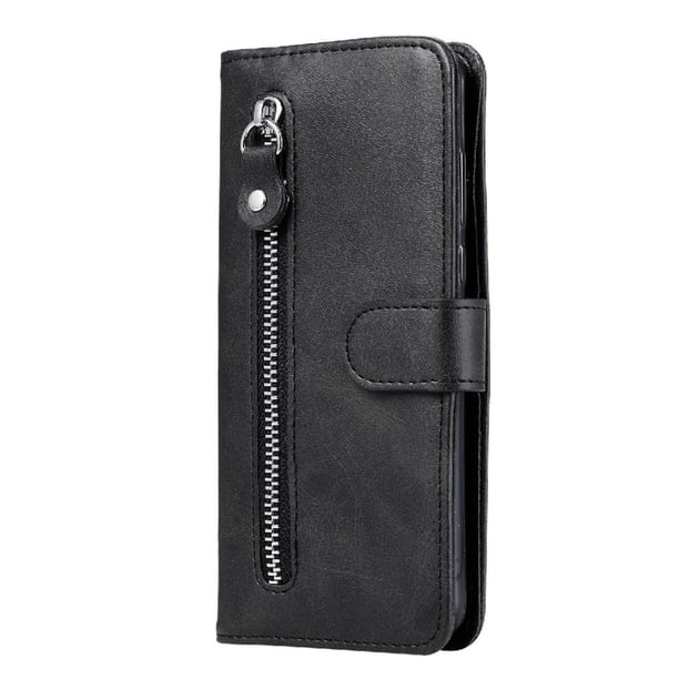 Funda con Cremallera para Samsung Galaxy A71 5G, Carcasa Cartera de Cuero PU con Soporte y Tarjetero