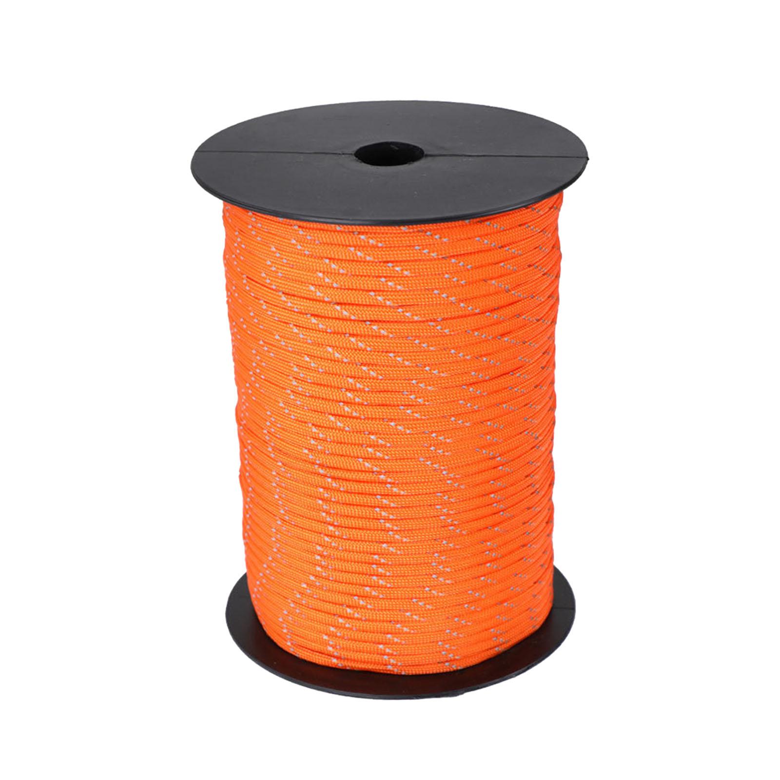 Magideal - Cuerda De Paracaídas De 328 Pies Cuerda Para Atar Para Acampar Al Aire Libre Cuerda De Supervivencia Cuerda De Lona Para Tienda De Campaña Para Jardín Naranja