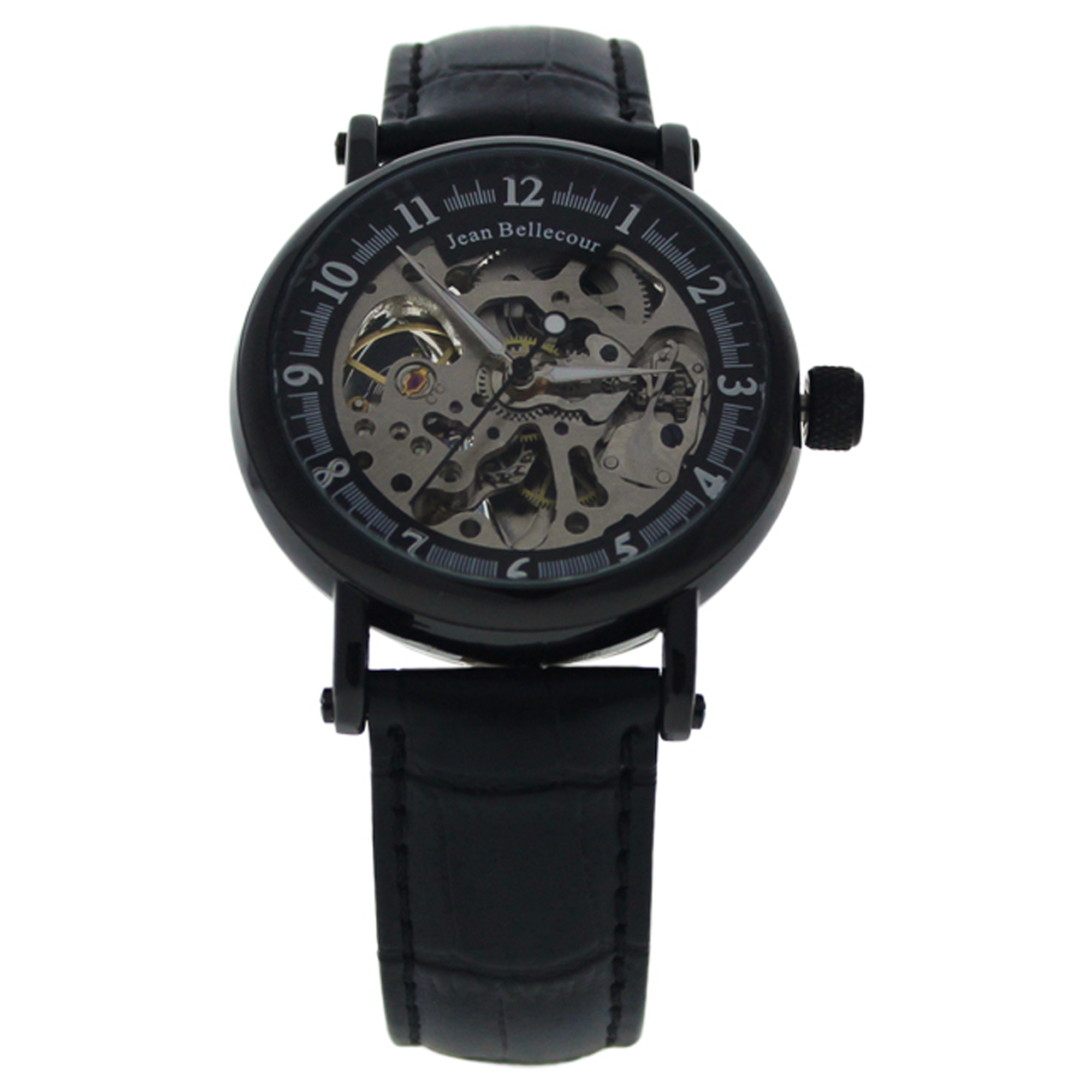 Jean Bellecour - Reloj Redh Con Correa De Cuero Negro De Para - Reloj