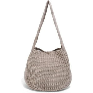 Veat00L - Bolsas De Hombro Para Mujer, Bolsa De Ganchillo Grande, Bolsa De Punto Para La Escuela, Bonita Bolsa De Playa