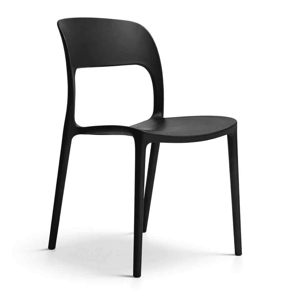 Space Home - Silla Moderna Negra 43x41x83 Cm Para Comedor Terraza U Oficina