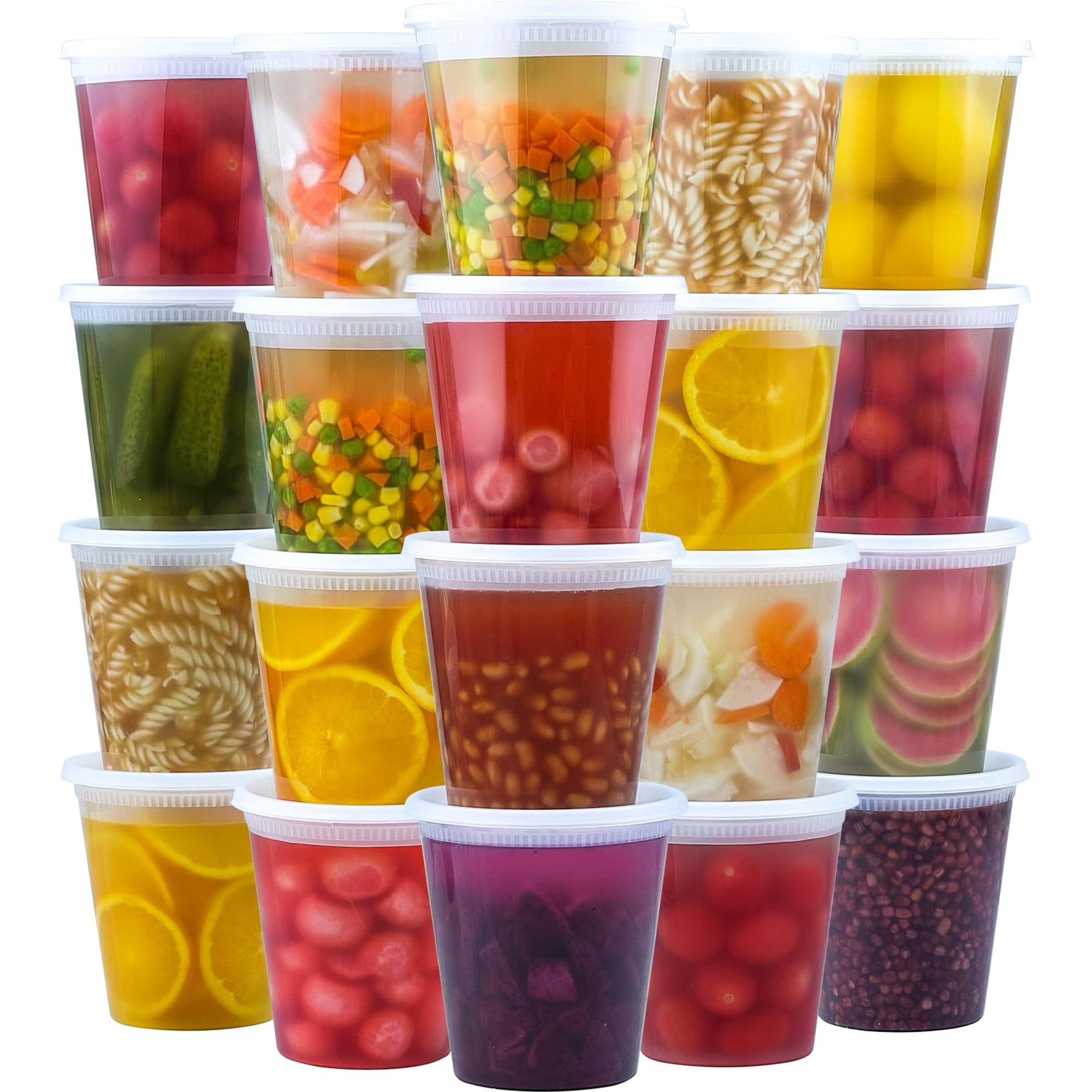 Deli Containers Dealusy, 50 Unidades, 950 Ml, Con Tapas De Plástico Sin Bpa