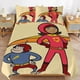 thumbnail image 1 of Juego de cama de 3 piezas con funda nórdica ultrasuave y agradable para la piel, con diseño de dibujos animados de WordGirl., 1 of 3