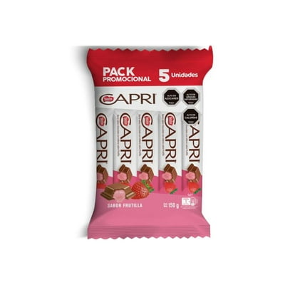 Chocolate Relleno Sabor Frutilla Pack 5Un 150 G Capri