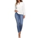 thumbnail image 2 of Blusas de Encaje de Manga Larga para Mujeres Elegantes y Casuales Camisas de Trabajo con Cuello en V M Blanco, 2 of 6