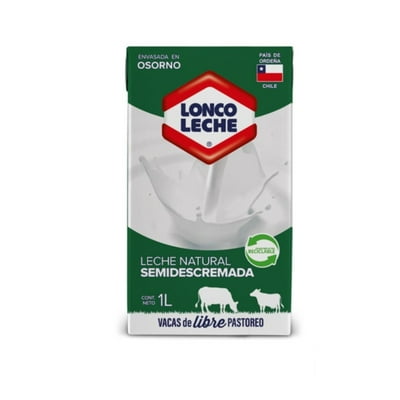 Leche Natural Semidescremada Lonco Leche 1 L Loncoleche