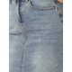 thumbnail image 5 of INSPIRE CHIC Falda de Mezclilla de Cintura Alta para Mujer Falda de Jean de Largo a la Rodilla con Dobladillo Deshilachado y Bolsillos Gris Azul XL, 5 of 6