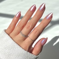 Uñas Postizas Glamnetic Seaspell Cortas Almendra Rosa Terciopelo