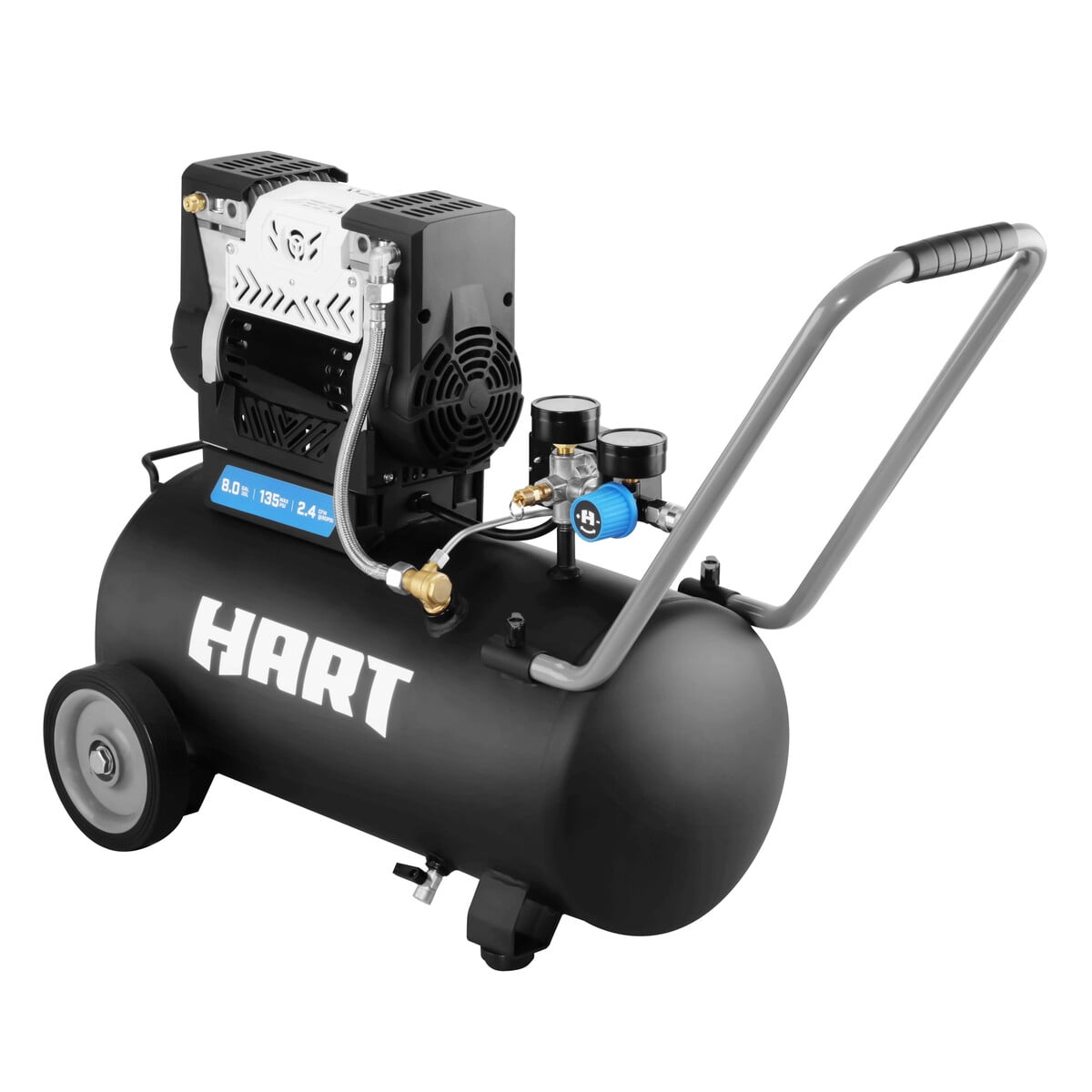 Compresor Aire Hart 8l 135 Psi Eléctrico Sin Aceite 1.3hp
