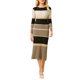 thumbnail image 1 of INSPIRE CHIC Vestido de Punto a Rayas para Mujer de Manga Larga Casual de Trabajo Ajustado M Caqui, 1 of 5