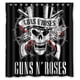 thumbnail image 1 of Cortina de ducha de baño con diseño de calavera y fuente de Guns N' Roses, con ganchos, tamaño 66 x 72 pulgadas, 1 of 3