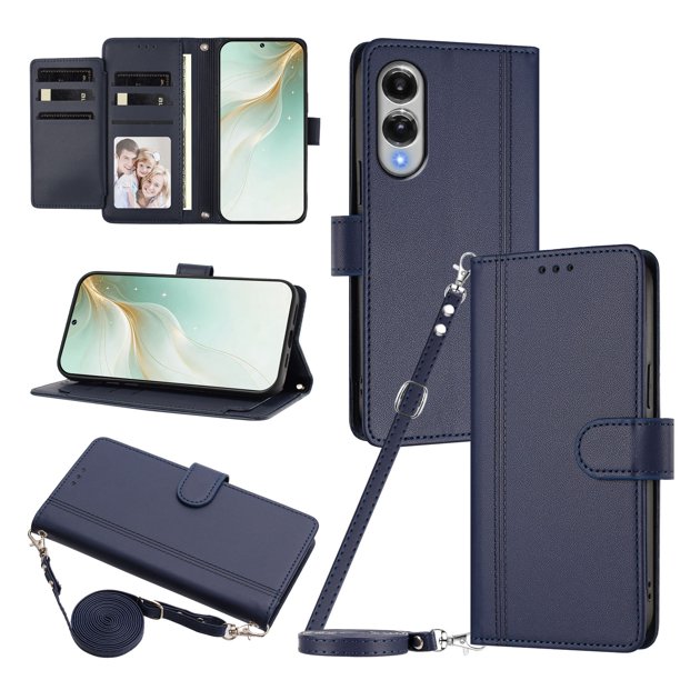 Samsung Galaxy S25 Edge Funda Billetera con Cierre Magnético, Azul